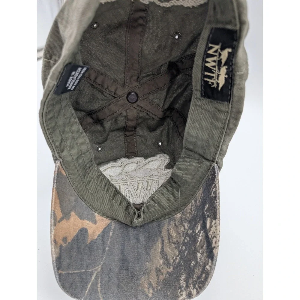 NWTF National Wild Turkey Federation Hat Olive Green Camo Adjustable Ball Cap